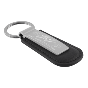 Branded Leather and Metal Keyring