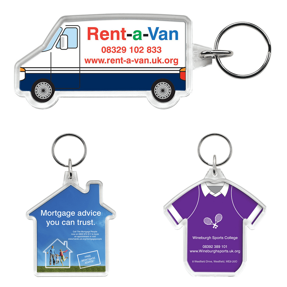 Branded Shaped Keyrings with Insert